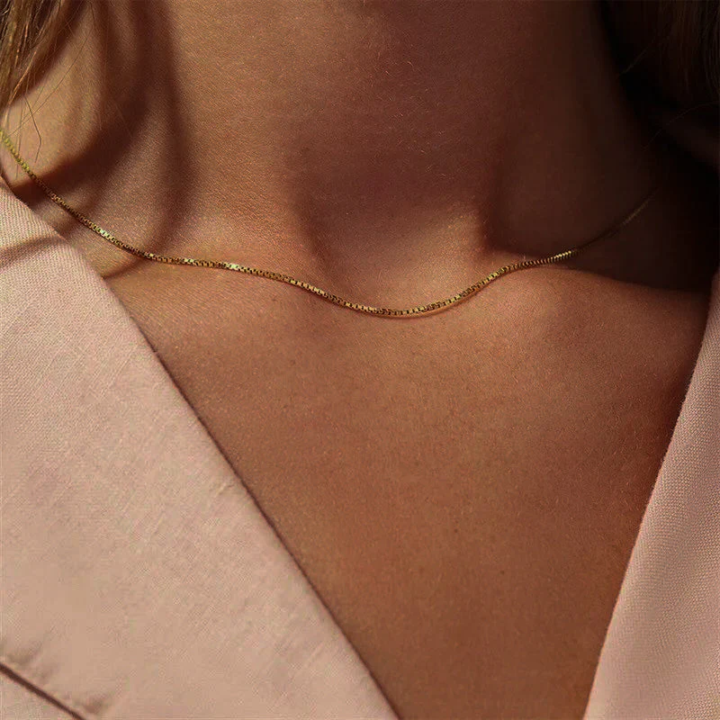 Danica Box Chain Gold Necklace - Image 5