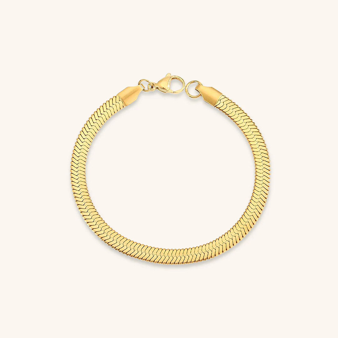 Vida Gold Herringbone Bracelet - Image 16